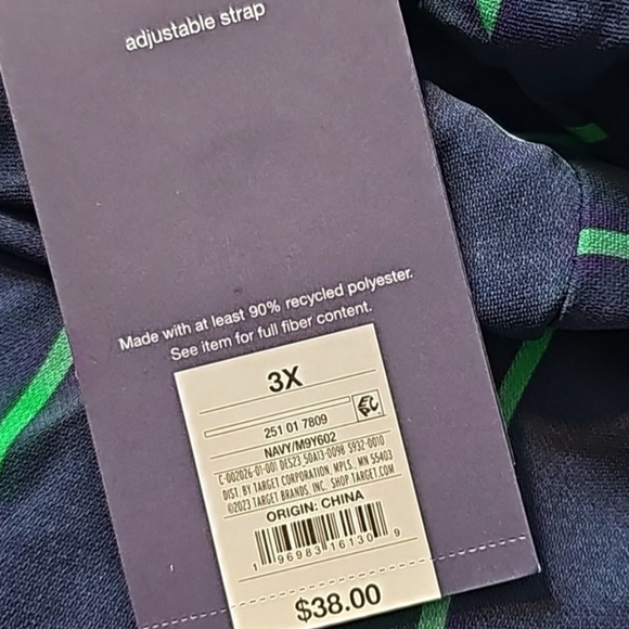 🎉3xHP🎉 NWT Navy & Green Striped Rowing Blazers x Target Dress, 3XL 👗 - Picture 6 of 8